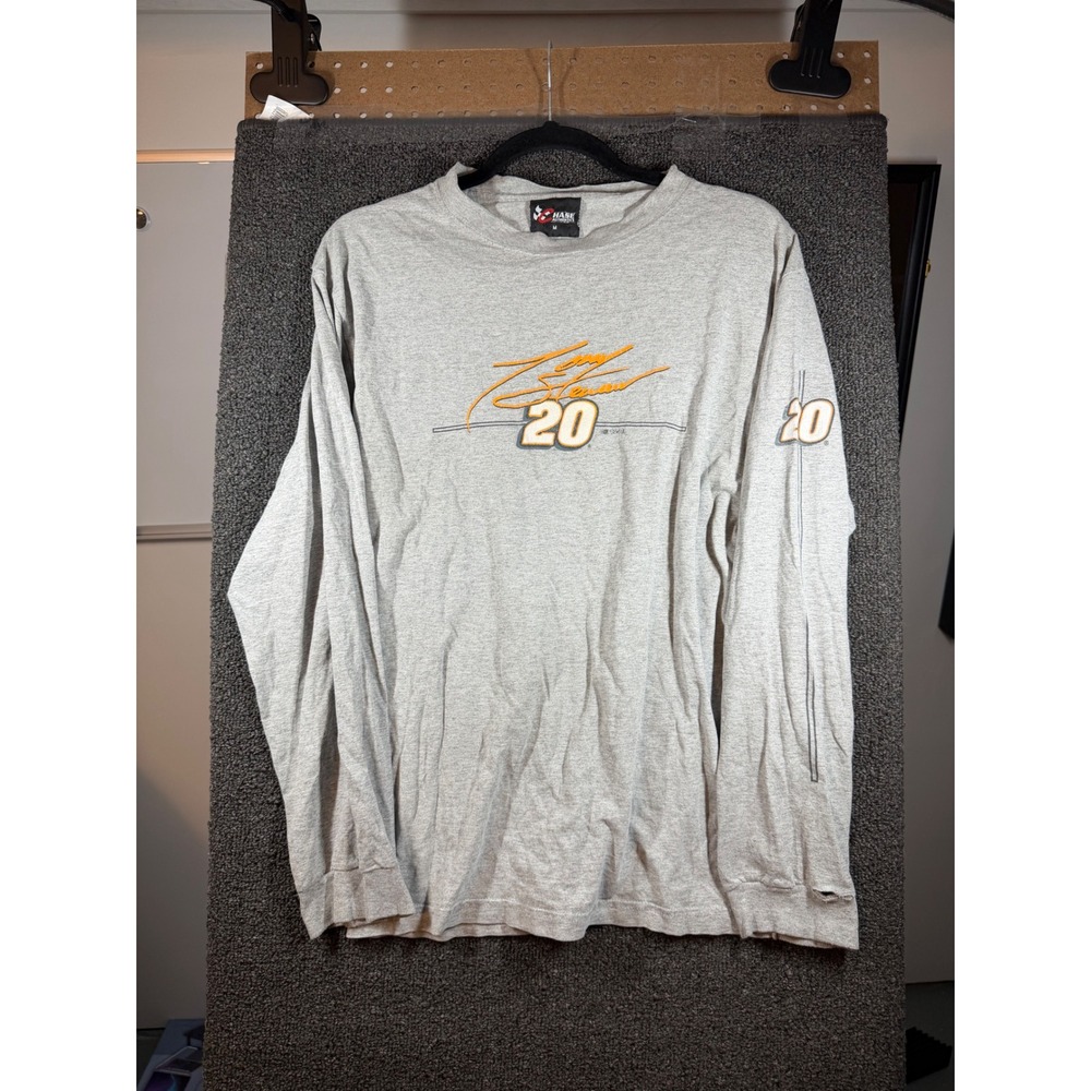 Chase Authentics Tony Stewart NASCAR Shirt Mens M Gray Long Sleeve 20 Vintage
